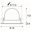 SLV recessed spotlight NUMINOS® GIMBLE XL swivelling, suitable for VDU workstation IP20, chrome, black dimmable