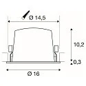 SLV ceiling recessed luminaire NUMINOS® XL round, suitable for VDU workstation IP20, black, white, lacquered dimmable