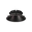 SLV ceiling recessed luminaire NUMINOS® XL round, suitable for VDU workstation IP20, black, lacquered dimmable