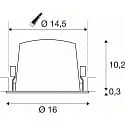 SLV ceiling recessed luminaire NUMINOS® XL suitable for VDU workstation IP20, chrome, white dimmable
