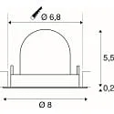 SLV recessed spotlight NUMINOS® GIMBLE XS swivelling, suitable for VDU workstation IP20, chrome, black dimmable