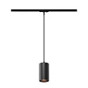 1-phase pendant luminaire ASTO TUBE with lamp socket GU10 IP20, black