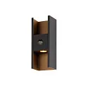 outdoor wall luminaire FLATT II SENSOR PHASE up / down, with sensor, switchable, sea-air resistant IP54, black, lacquered 