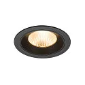 ceiling recessed luminaire NUMINOS® L round, suitable for VDU workstation IP20, black, lacquered dimmable