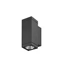 SLV outdoor wall luminaire THEO PRO S UP/DOWN small, square, DALI controllable, sea-air resistant IP65, anthracite