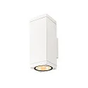 outdoor wall luminaire THEO PRO L UP/DOWN large, square, DALI controllable, sea-air resistant IP65, white, lacquered dimmable