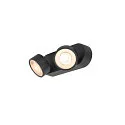 wall and ceiling luminaire KALU 2.0 DOUBLE PHASE 2 flames, UGR < 19, cardanic swivelling IP20, black dimmable