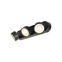 SLV wall and ceiling luminaire KALU 2.0 TRIPLE PHASE 3 flames, UGR < 19, cardanic swivelling IP20, black dimmable
