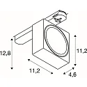 SLV 3-phase spot EURO CUBE 2 L DALI flat, square, DALI controllable, UGR < 19, cardanic IP20, black dimmable