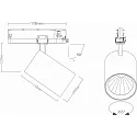 3-phase spot TRACKSPOT P swivelling, suitable for VDU workstation IP20, white dimmable
