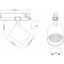 SLV 3-phase spot TRACKSPOT C swivelling, suitable for VDU workstation IP20, black dimmable