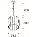 SLV pendant luminaire HAVEN 35 with lamp socket, with canopy E27 IP20, black