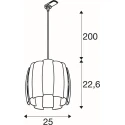 SLV 3-phase pendant luminaire HAVEN 25 with lamp socket E27 IP20, black