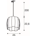 SLV 1-phase pendant luminaire HAVEN 25 with lamp socket E27 IP20, white