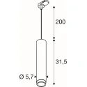 SLV 3-phase pendant luminaire GRIP! L 3PH PD QPAR51 with lamp socket GU10 IP20, black, white