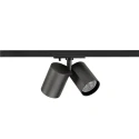 SLV 1-phase spot BIMA 2.0 1PH DOUBLE QPAR51 2 flames, cardanic, with lamp socket GU10 IP20, black