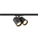 SLV 1-phase spot BIMA 2.0 1PH DOUBLE QPAR51 2 flames, cardanic, with lamp socket GU10 IP20, black