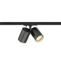 SLV 1-phase spot BIMA 2.0 1PH DOUBLE QPAR51 2 flames, cardanic, with lamp socket GU10 IP20, black
