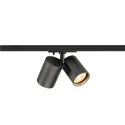 SLV 1-phase spot BIMA 2.0 1PH DOUBLE QPAR51 2 flames, cardanic, with lamp socket GU10 IP20, black