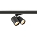 3-phase spot BIMA 2.0 3PH DOUBLE QPAR51 2 flames, cardanic, with lamp socket GU10 IP20, black