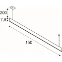 pendant luminaire LINIUS 150 PD DALI RECESSED built-in version, DALI controllable IP20, brass dimmable