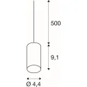 SLV pendant luminaire FITU PD SET set of 1, with lamp socket, with canopy E27 IP20, black dimmable