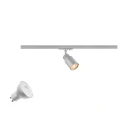 1-phase spot PURI 2.0 TUBE 1PH SET  set of 1, with lamp socket GU10 IP20, grey dimmable