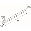 pendant luminaire GLENOS® 2.0 PD 120CM DALI controllable, UGR < 19 IP20, black dimmable