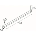 SLV pendant luminaire GLENOS® 2.0 PD 150CM DALI controllable, UGR < 19 IP20, black dimmable