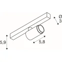 SLV track spot GRIP! S 48V DALI STANDARD TRACK cardanic IP20, gold, black dimmable