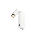 SLV wall luminaire GRIP! S WL ON-OFF with switch, adjustable IP20, black, white 