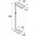 floor lamp WORKLIGHT 2.0 FL UP/DOWN with touch dimmer, U-shape, UGR < 13 IP20, grey dimmable