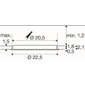 ceiling recessed luminaire SENSER 2.0 24 RL ROUND DALI CCT round, DALI controllable, CCT Switch IP20, white dimmable