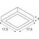 SLV wall and ceiling luminaire SENSER 2.0 18 CW SQUARE PHASE CCT square, CCT Switch IP20, white dimmable