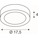 SLV wall and ceiling luminaire SENSER 2.0 18 CW ROUND DALI CCT round, DALI controllable, CCT Switch IP20, white dimmable
