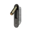 SLV wall recessed luminaire GRIP! S WL DIM USB-C with switch, adjustable, with USB charging function IP20, bronze, black dimmable