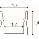 SLV surface profile LEDSTRIP SET PROFIL SURFACE + DIF S set of 5, with diffuser