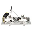 Ceiling recessed spot NEW TRIA ES111 2 SQUARE, 2xGU10, 230V, inkl. clip springs, alu brushed