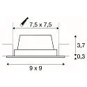 LED Recessed luminaire FRAME BASIC LED SET Downlight, 9,4W, SMD LED, 3000K, 90°, incl. Driver, Clip springs, black