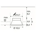 SLV Recessed luminaire HORN-T GU10, 1xGU10, 230V, Clip springs, white