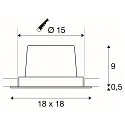 SLV LED Ceiling recessed spot NEW TRIA DL SET, square, COB LED, 2700K, 30°, incl. Driver, Clip springs, white
