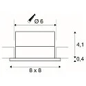 SLV LED Ceiling recessed luminaire PATTA-I, square, 12W, COB LED, 38°, 3000K, IP65, incl. Driver, black