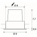 SLV LED Recessed luminaire H-LIGHT 1 LED, 11,5W, 20°, 2700K, incl. driver, clip spring, matt black