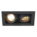 Ceiling recessed spot KADUX 2 GU10 Downlight, 2xGU10, 230V, Clip springs, black