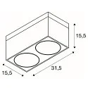 Ceiling spot KARDAMOD SURFACE SQUARE ES111 Double, square, 2x GU10