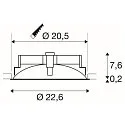 SLV LED Ceiling recessed luminaire OCCULDAS, round, white, 22W, SMD LED, 120°, 3000K, incl. Driver, clip springs