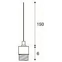 Pendant luminaire FENDA E27 Pendant cable with open cable, canopy excl., shade excl., black