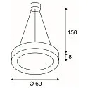 LED Pendant luminaire MEDO RING 60 LED, 35W, 105°, 3000K, black