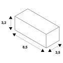 SLV 1-Phase track adapter incl. strain relief, silver grey