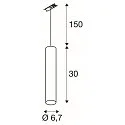 1-HV-phase-track pendant luminaire ENOLA B, GU10 QPAR51 max. 50W, incl. Adaptor, black